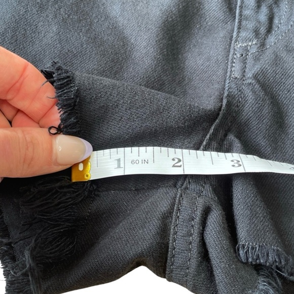 RAG & BONE Black Denim Mini Shorts Grunge Festival Raw Hem - Size 25 - Picture 8 of 13